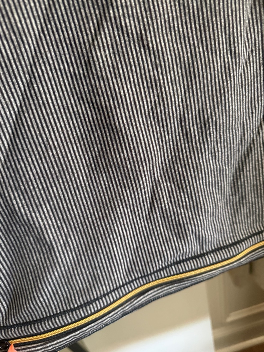 lululemon Striped Black and White scarf with gold zipper